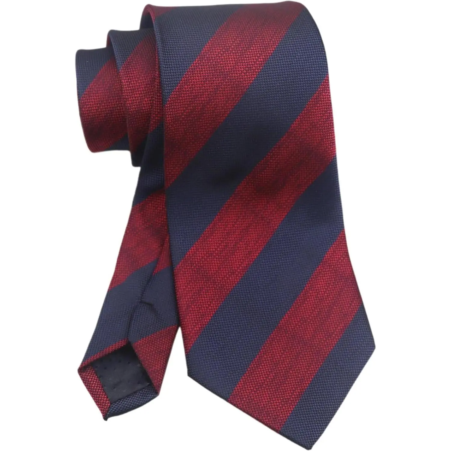 Men's Navy Red Ties College Preppy Stripe Narrow-width Wedding Graduation Ceremony Formal Necktie for Grooms