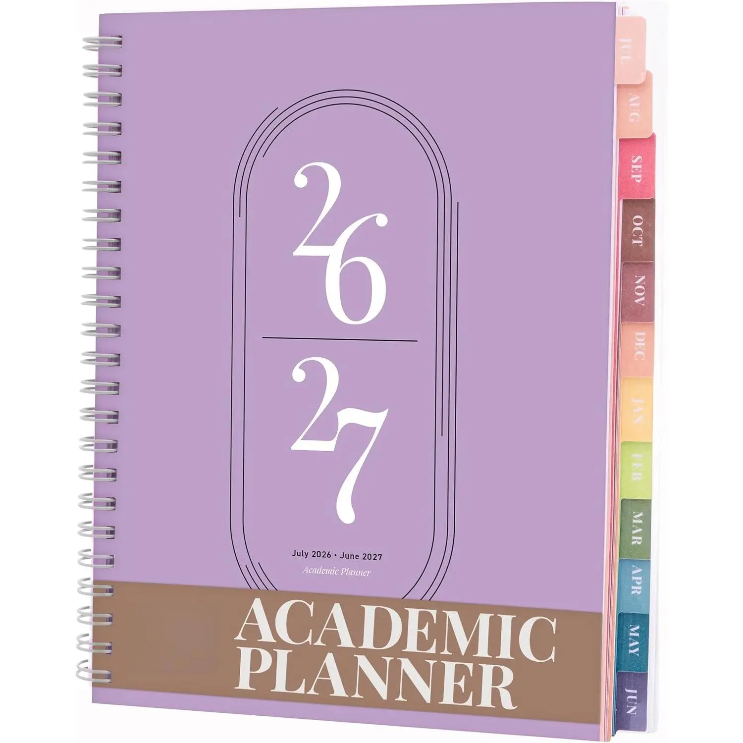Academic Planner 2026-2027, Daily, Weekly  Monthly Planner, July 2026 - June 2027, Student Notes Pages, -Wire Binding, Weekly Agenda for School  Work (8 x 6-Inches, Lilac)