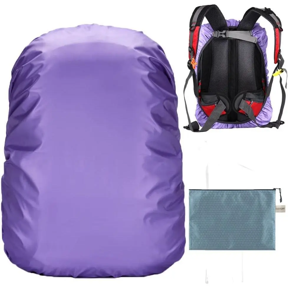 Waterproof Backpack Rain Cover with Anti-Slip Buckle, Tear-Resistant Polyester Fabric for Outdoor Hiking, Cycling & Commuting, 15-80L, Camping, Hunting, Traveling, Carrying Pouch, 15 - 25L, 30L - 40L, Gear Protection, Elastic Rim, Secure Fit, Buckle Strap