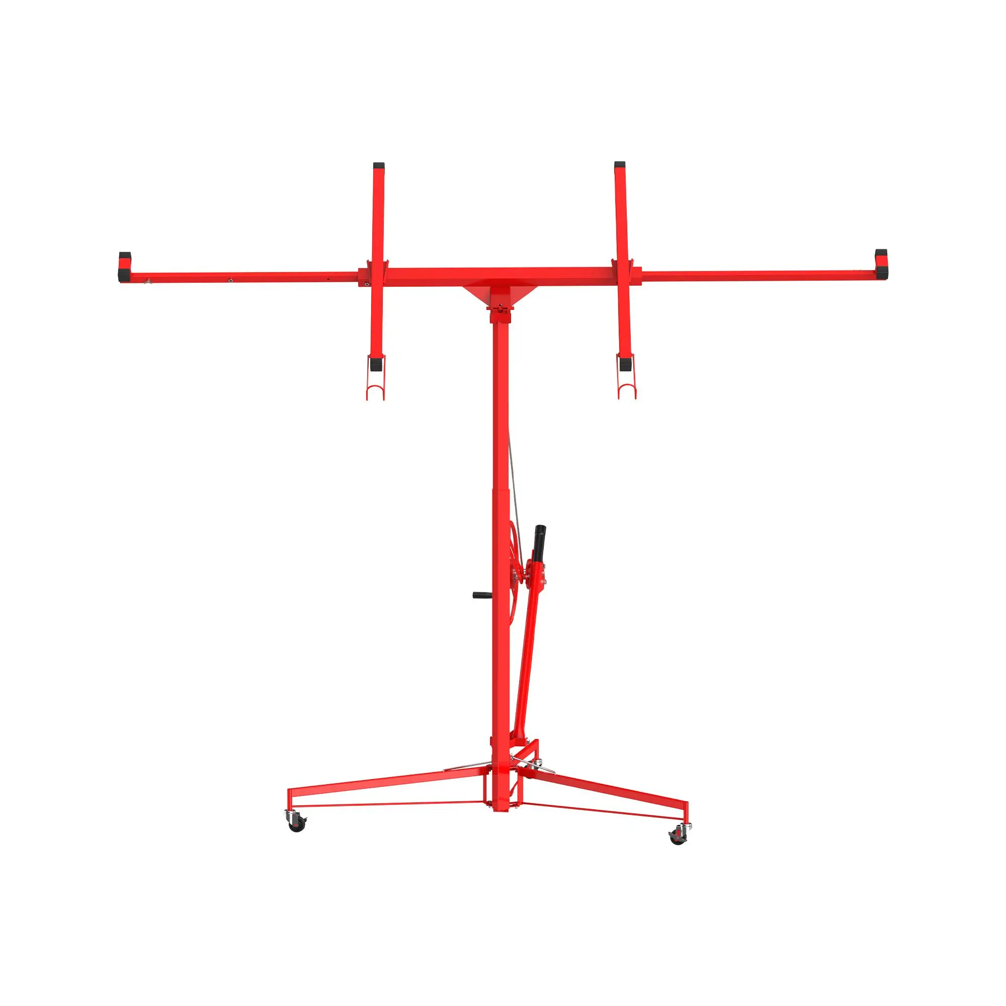 16 FT Drywall Lift, Heavy Duty Sheetrock Hoist Jack for Ceiling & Wall. 150 lbs Capacity, Steel Frame, 3 Lockable Wheels. One-Person Operation, 360° Rotation. For Home Renovation, Construction, DIY. Professional Grade Tool