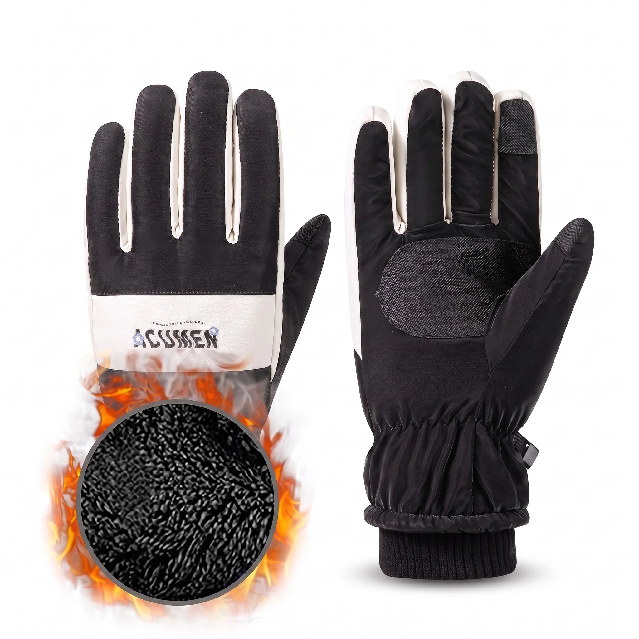 Thickened Touchscreen Ski Gloves, Waterproof Windproof Outdoor Cycling Electric Bike Gloves, Unisex Warm Winter Gloves
