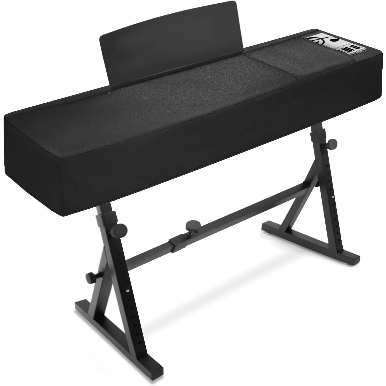 88  Digital Piano Dust Cover with  Stand Opening and Pockets -  Leatherette  Keyboard Cover Fits for  Piano(Black)