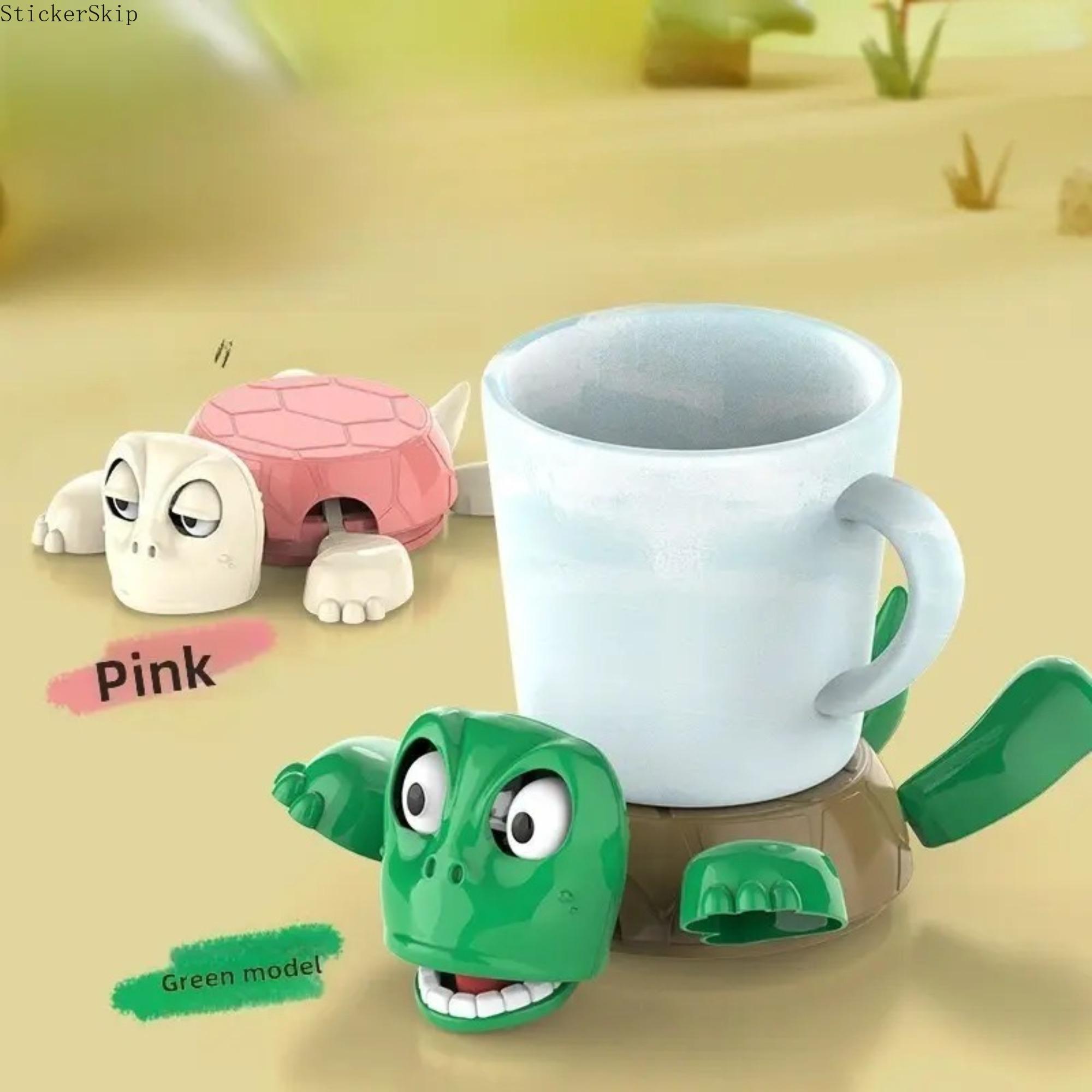 2026 Funny Turtle Coaster Desk Toy – Press Me Cute Turtle Cup Holder, Stress Relief Fidget Desk Decor for Office & Home, Creative Novelty Gift for Coworkers, Friends & Coffee Table Setup