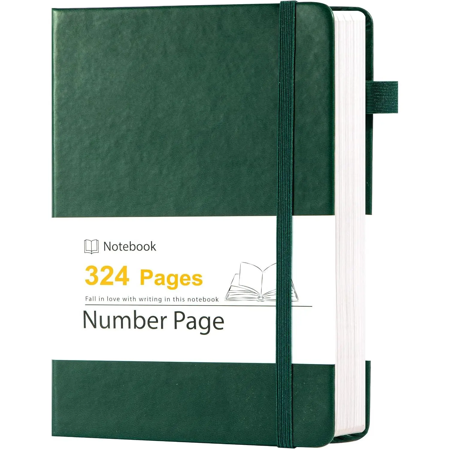 A5 Size Leather Journal, Modern Hardcover College Ruled Notebook with 324 Thick Pages, Page Numbers, for Men, Travel & Note Taking (Office Stationery)
