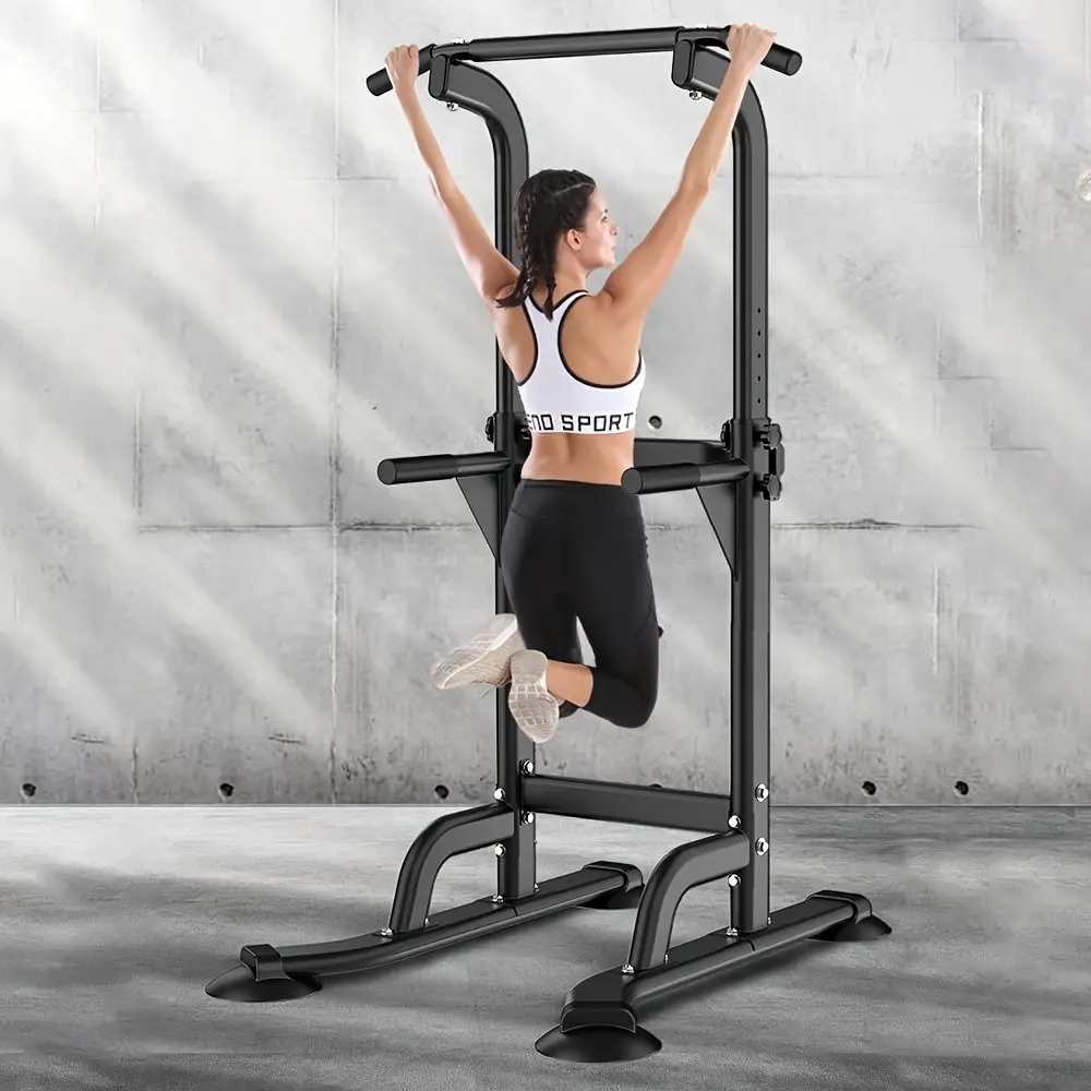 Dip Station Pull Up Bar For Home Gym Adjustable Height Strength Training Workout Equipment, Pull Up Bar Station