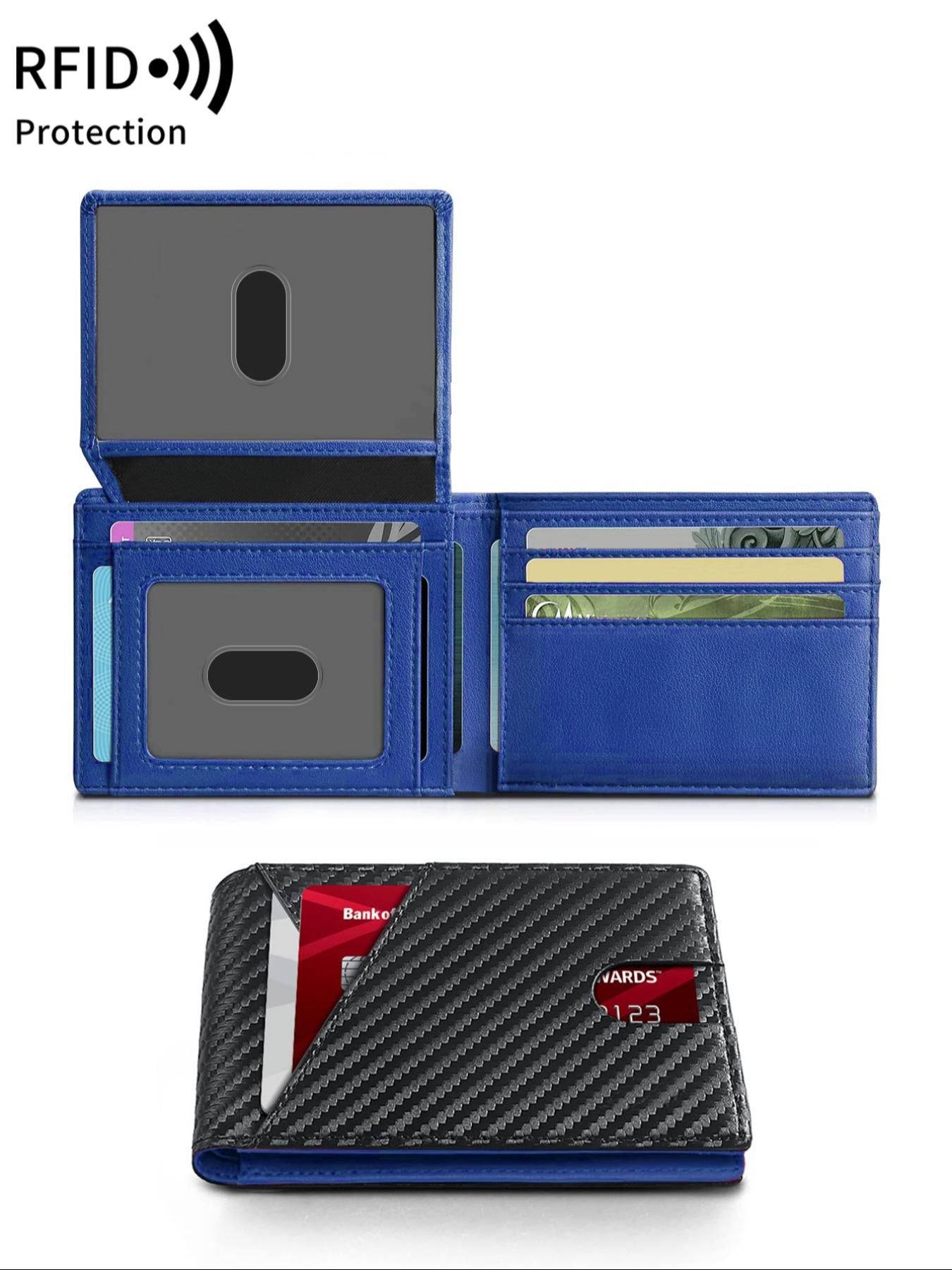 Father's Day Gifts, Men's Business Minimalist Carbon Fiber Card Holder, RFID Blocking Card Holder, Slim Front Pocket Wallet, Portable Wallet for Men