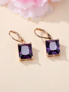 Elegant Rectangle Earrings for Women & Girls Synthetic Zirconia Hoop Dangling Stackable Design Delicate Jewelry Perfect for Engagement Weddings Party, Daily Wear Anniversary Gift