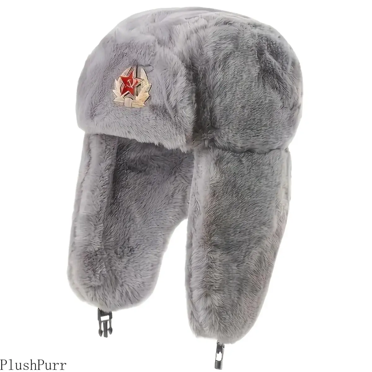 Plush Faux Mohair Ushanka Hat for Men, Insulated Russian-Style Winter Accessory with Windproof Ear Flaps, Unique Cold Weather Gift, Men's Accessories, Unique Gifts For Man