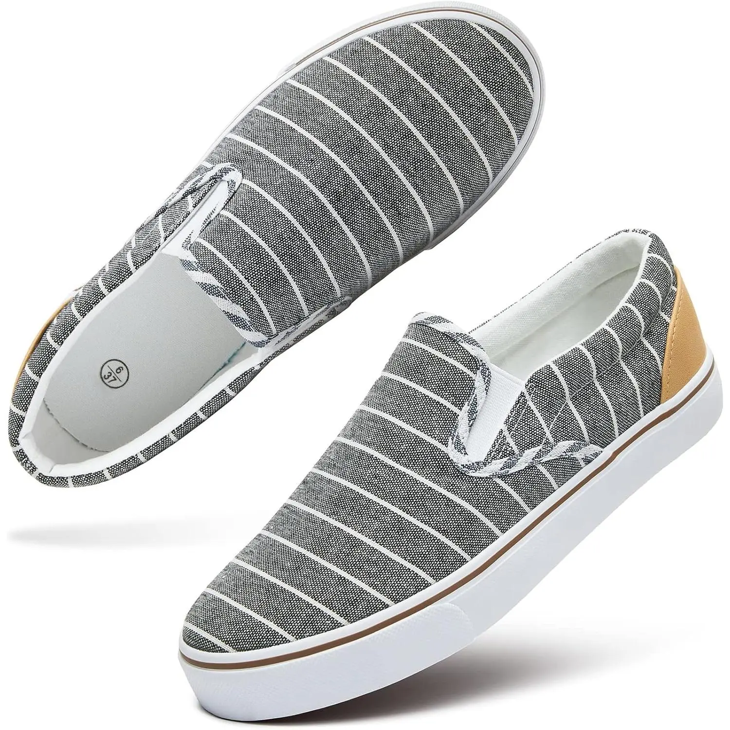 Women's Canvas Slip On Sneakers Non Slip Loafers |   low top non slip on walking breathable casual comfortable fashion tennis