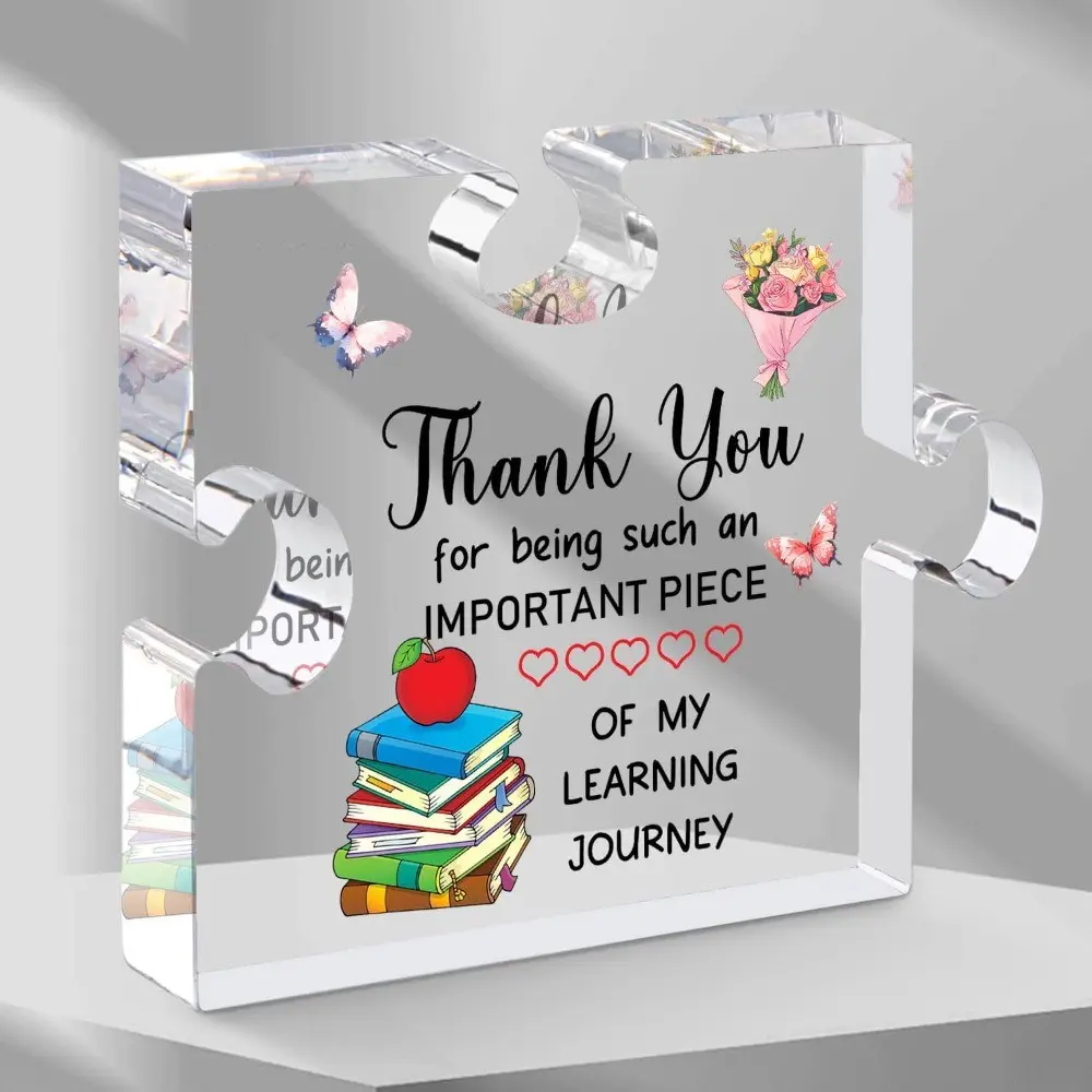 1pc Teacher Gift Female Teacher Plaque, Acrylic Teacher Plaque, Teacher's Day Gift, Teacher Appreciation Gift, Festival Statue Decorations, Acrylic Desktop Plaque, Acrylic Desktop Ornament