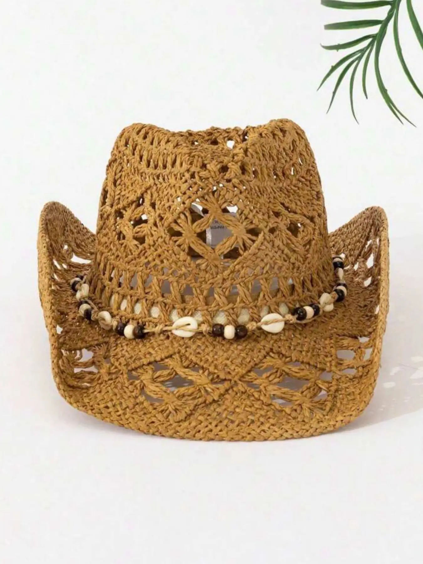 Women's Boho Straw Cowboy Hat, Foldable Beach Sun Protection Hat, Wide Brim Design, Perfect Summer Accessory, Fashionable & Protective, Casual Trendy Style, Outdoor Sun Hat, Summer Party Hat