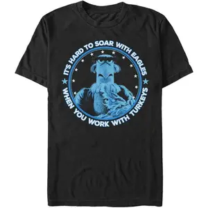 Big & Tall Muppets Weirdos Men's Tops Short Sleeve Tee Shirt Muppets Sam Eagle "It's Hard To Soar With Eagles" Quote Graphic Tee Men’s Nostalgic Short Sleeve Crew Neck Casual Top
