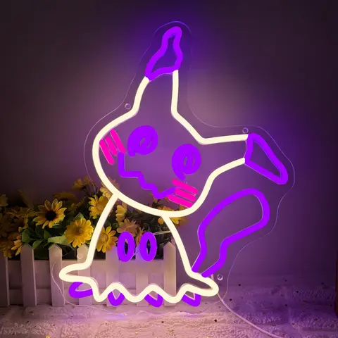 Anime LED Neon Sign, anime decor, Led Mood Light, Led Ambient Lighting, suitable for game rooms, men's spaces, children's and teenagers' bedrooms, USB dimmable night light wall lamp, Led Decoration, Decorative Wall Light