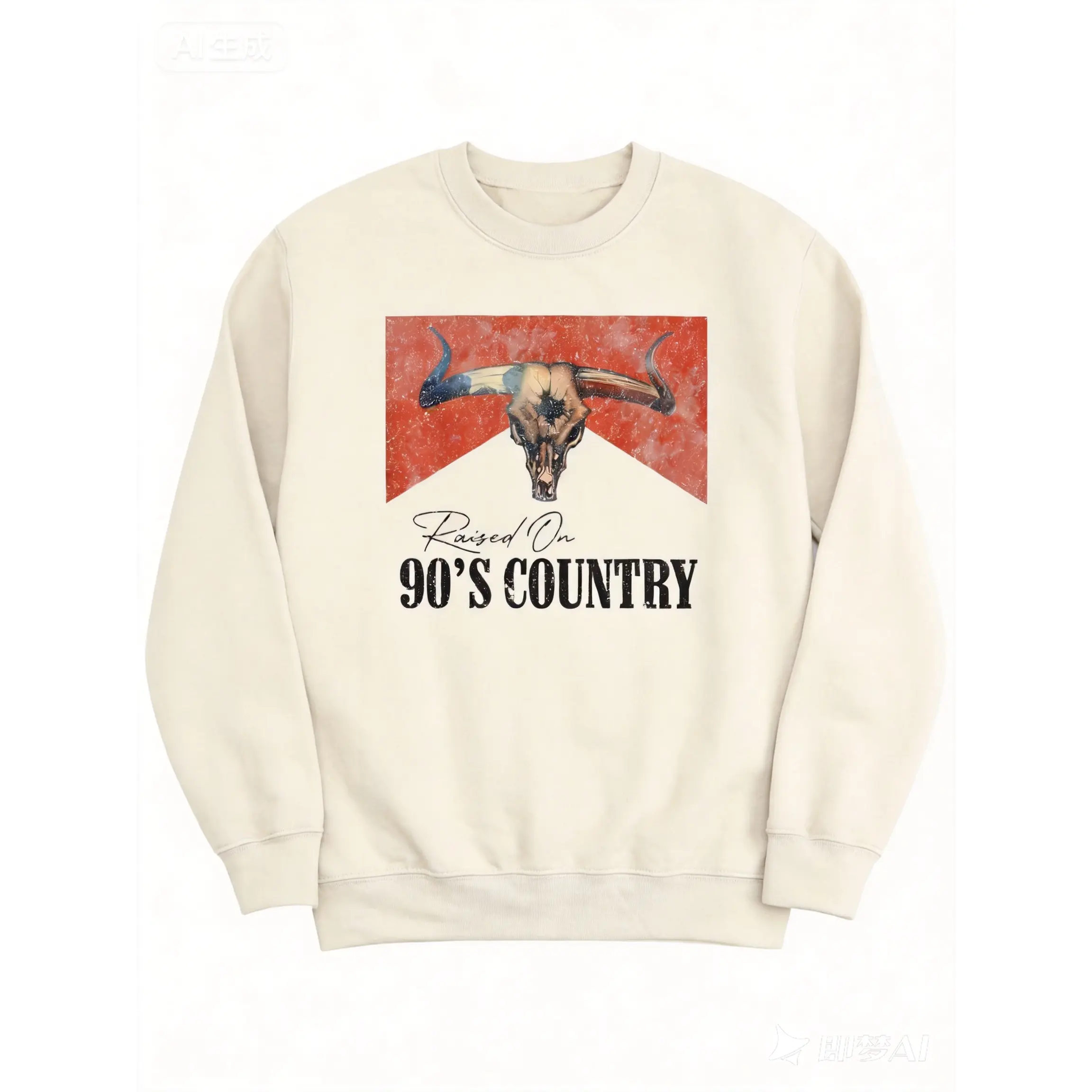 Men's & Women's 90s Country Music Raised Vintage Western Cowboy Graphic Sweatshirt, Soft Spandex Tops, Sand X-Large Style Pullover with Bottoms Pairing Suggestions, Comfortable