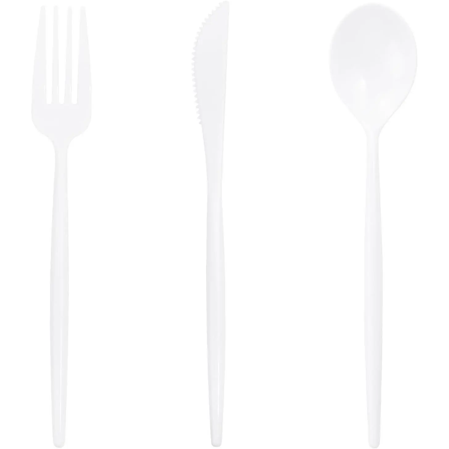 180pcs White Plastic Silverware Set, White Utensils Disposable
