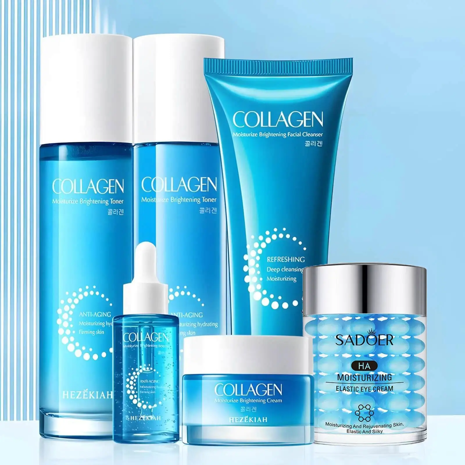 6-Piece Collagen Skin Care Kit, Beauty Sets, Moisturizing Revitalizing Brightening Kit, Glowing Skin Set, Anti-Aging Firming Glow-Up Set, Gifts for Women, Womens Gifts