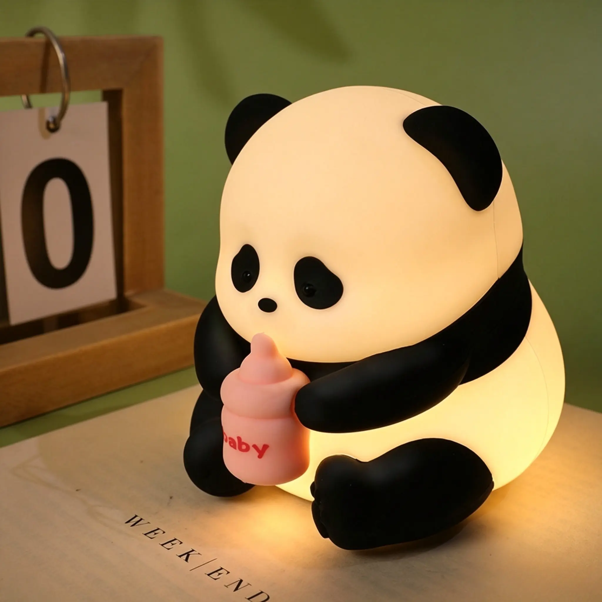Cute Panda Silicone Night Light, USB Rechargeable RGB Color Changing Dimmable Bedside Lamp, Soft Eye-Caring LED Table Lamp, Cartoon Animal Ambient Decor Light, Ideal Birthday Easter Halloween New Year Holiday Gift for Room Decoration