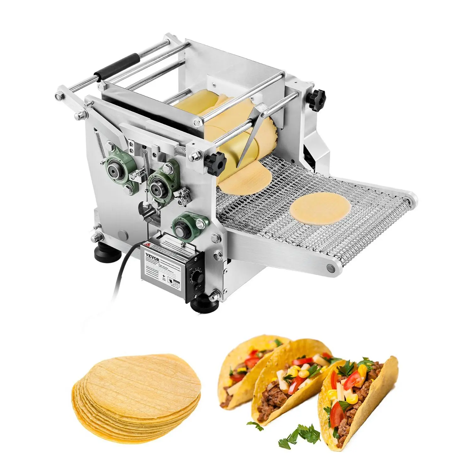 【DealsForYouDays】Electric Tortilla Maker, 5.5 Inch Diameter Automatic Corn Tortilla Making Machine with Non-Stick Coating, Electric Chapatti Machine Suitable for Produce Sopes Gorditas Roti Pita Tortilla Pizza