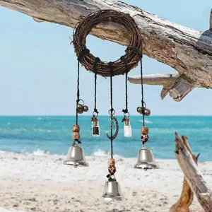 Witch Bells Magical Wind Chimes, Hanger Witchcraft Decor, Crystal Quartz Hanging Pendant Decor Summer vibe