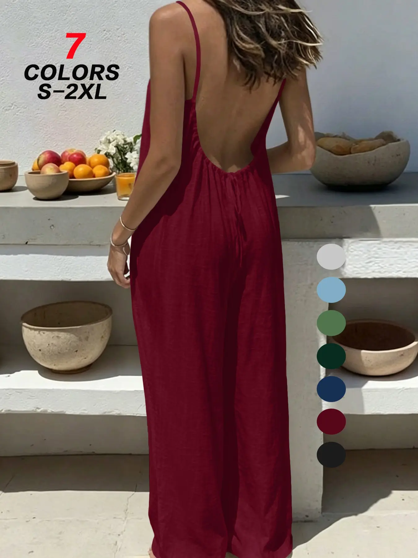 2026 Trendy Women's Sexy Backless Sleeveless One Piece Jumpsuit Ruched Waist Spaghetti Strap Figure Flattering Solid Color Elegant Chic Outfit for Party Date Night Beach Vacation Cocktail Party Night Out Casual Glam Events