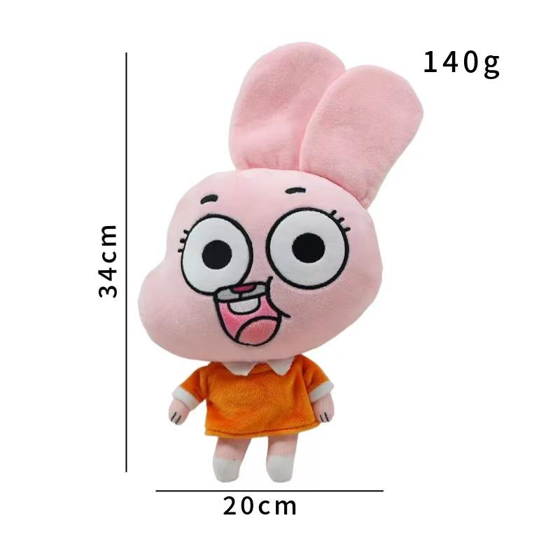 The Amazing World of Gumball Plush Set Gumball Darwin Anais Richard Stuffed Dolls Cartoon Gift for Kids Fans