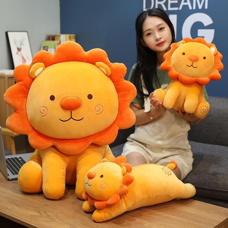 1pc 35/50cm Lovely Smile Lion Plush Toys Cartoon Sunshine Lion King Pillow Stuffed Soft Animal Cushion for Children Girls Gifts
