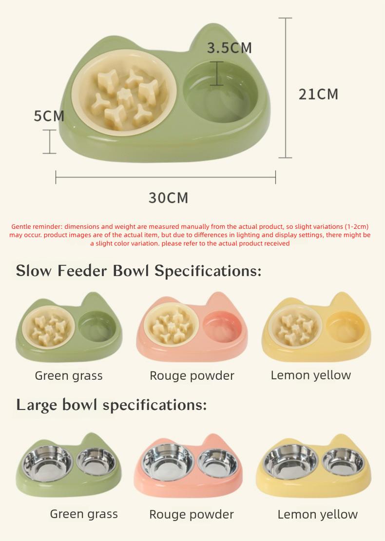 Stainless Steel Slow Feeder Bowl for Small Dogs – 2-in-1 Double Bowl, Anti-Choke Design, Non-Slip Base