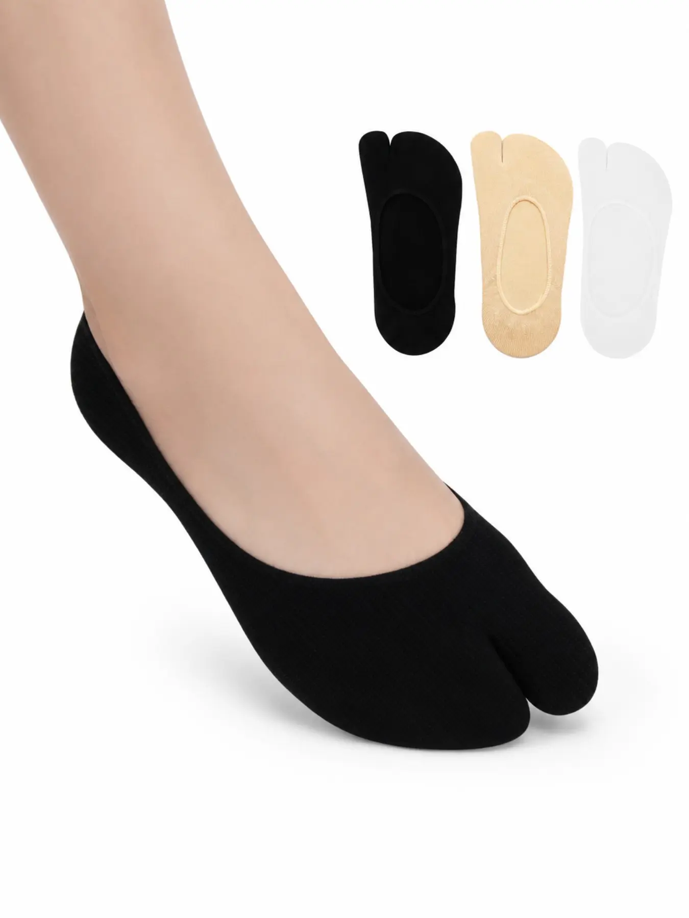 3 Pairs Women's Invisible Toe Separators, Non-Slip Inner Socks, Perfect for Sandals, //, Comfortable, Minimalist & Stylish Design