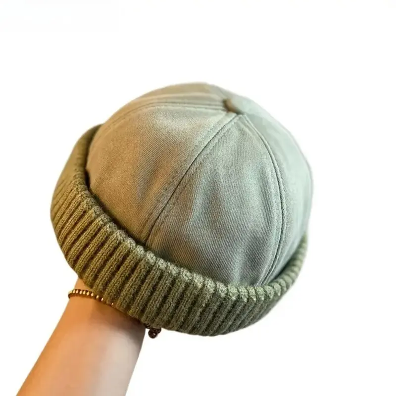 2026 Autumn-Winter Unisex Korean-Style Brimless Sailor Headwear, Casual Streetwear Trendy Hat with Yuppie Design, One Size for Sports & Outdoor Wear