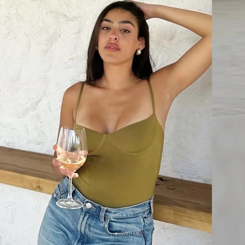 Aria Muse  Slip Bodysuit Women Summer 2026 Woman Slimming Body Sexy Women Rave Thong Sleeveless Top Cup Backless Camisole Bodysuit