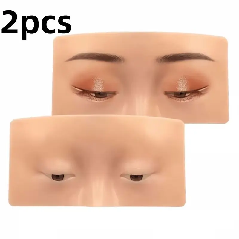 2-Pack 3D Silicone Eye Makeup Practice Boards, Reusable Eyebrow, Eyeliner, Shadow Practice Skin, Ideal for Beginners, Professionals, Beauty Schools