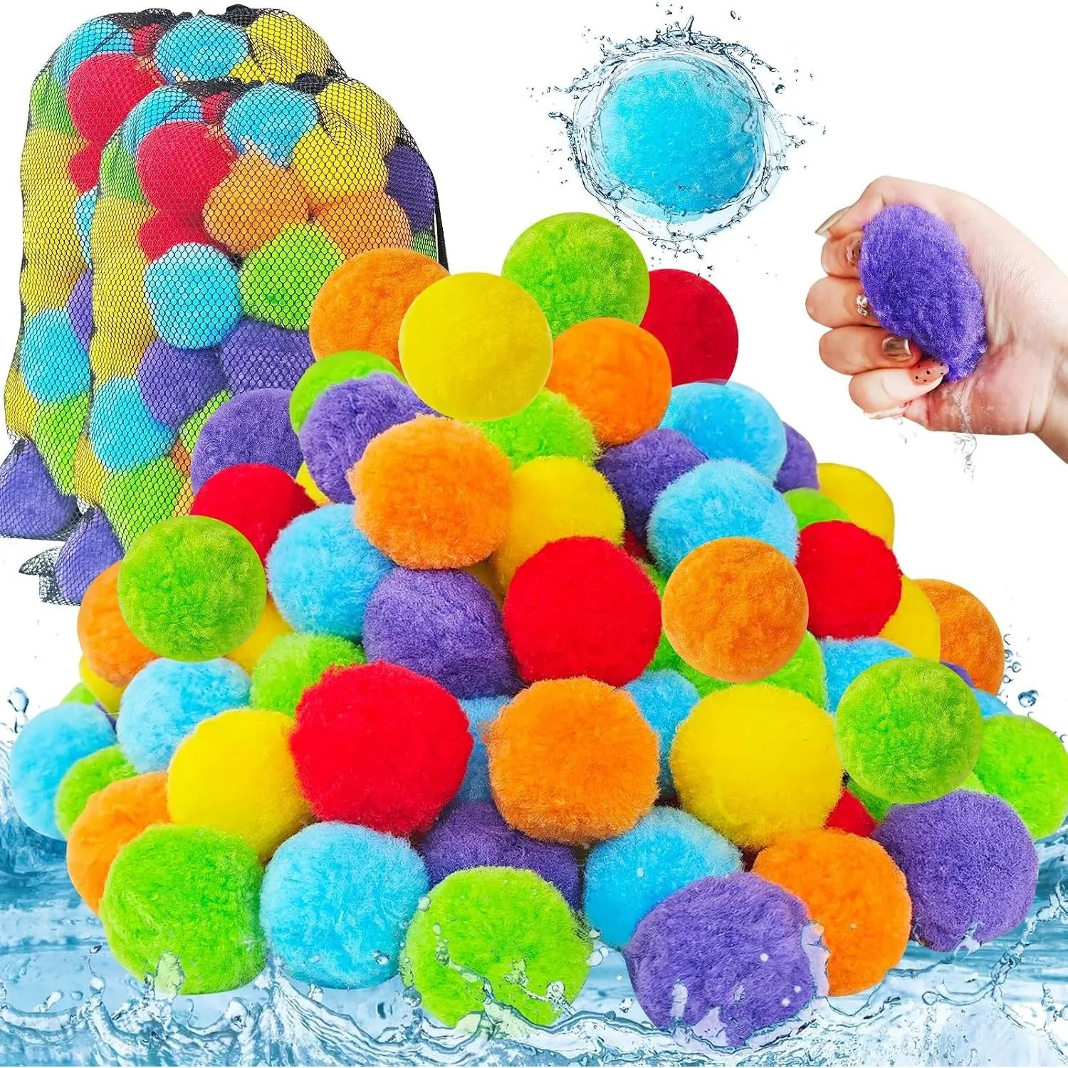 200 Pack Reusable Water Balloons - Quick Fill, Leak-Proof Splash Balls for Summer Outdoor Games, Beach, Pool, Backyard Party Favors - Soft Water Soaker Toy for Kids & Adults