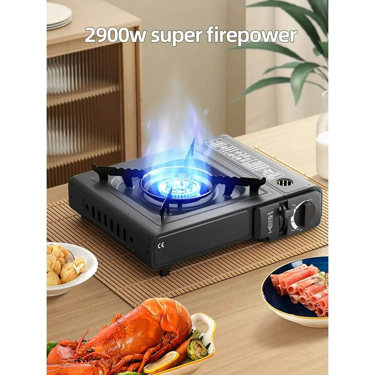 High Power Portable Butane Stove with Safety Lock Outdoor Camping Hiking Picnic Cooking Equipment Compact Single Burner Stove for Outdoor Enthusiasts and Home Use