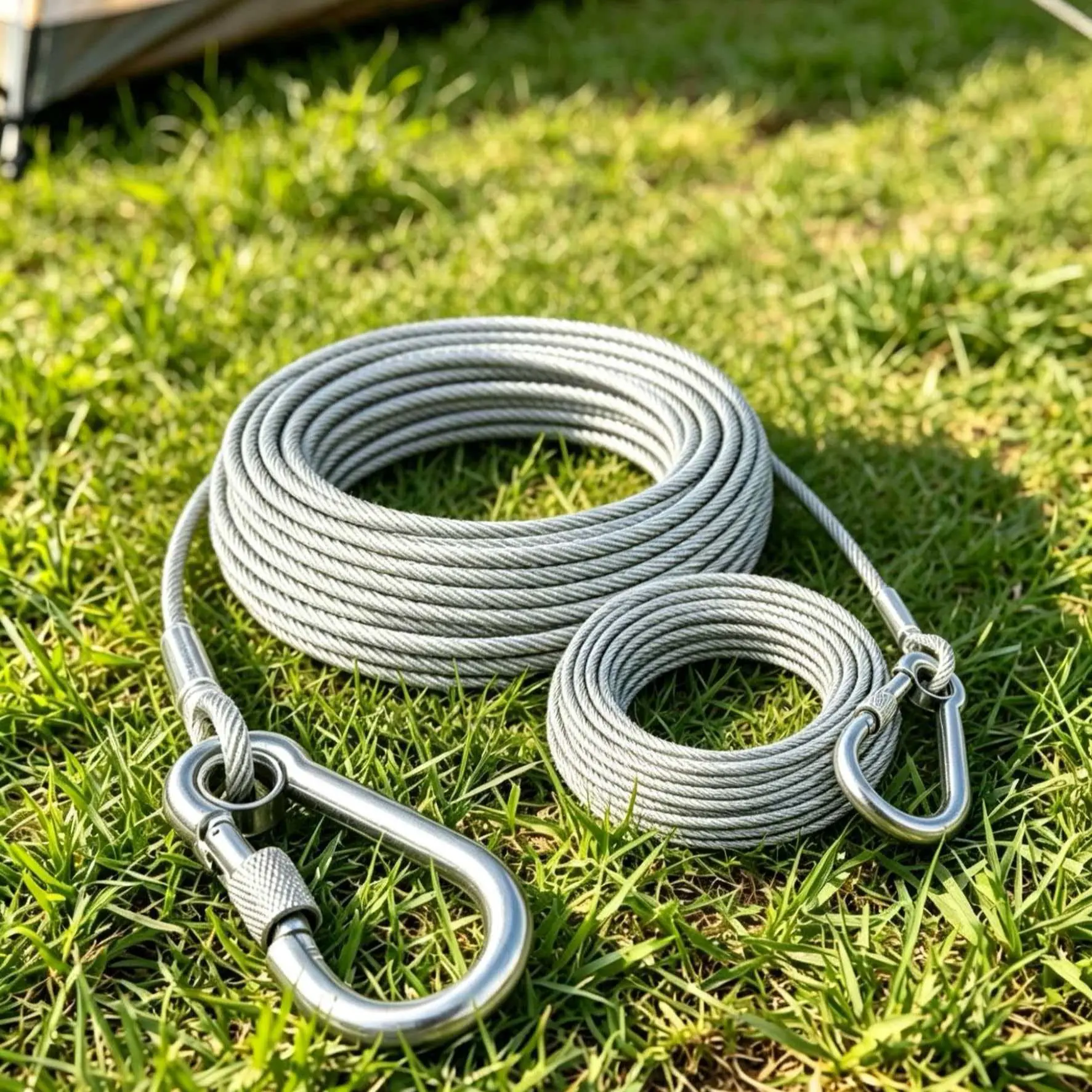 Galvanized Steel Wire Rope with Locking Clip, Multi-Scene Binding for Home, Yard, Car, Not for High-Risk Tasks, Heavy Load, Outdoor Rope