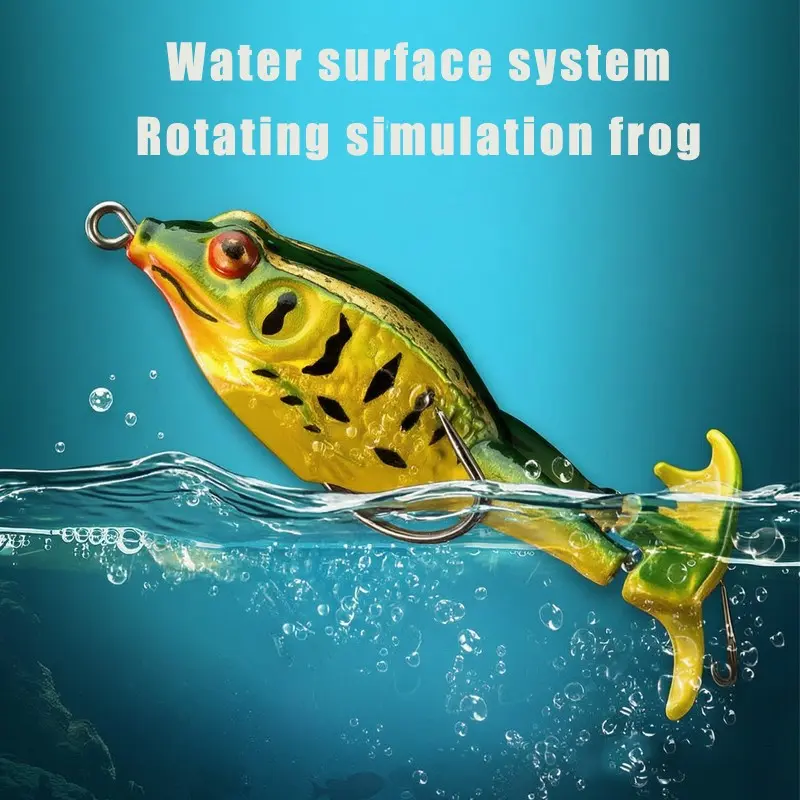 3-5 Piece Surface Fishing Lure, Realistic Dual Propeller Legs, Floating Silicone Frog Bait, Ideal for Freshwater Fishing, Durable Artificial Fish Attractant