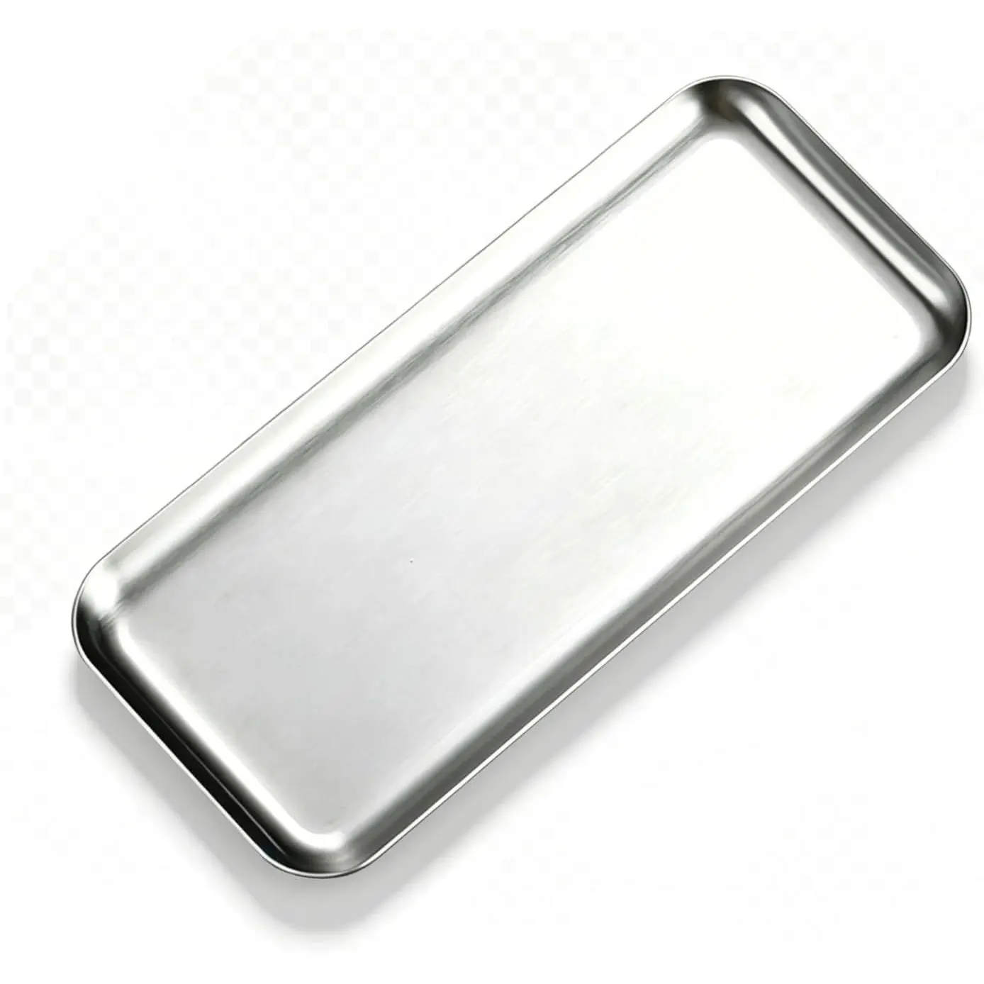Small Tray Stainless Steel, 7.9" Rectangular  Tray -  | Metal Serving Tray for , Perfume, Makeup, Kitchen Sink  Organizer, Catchall Tray for Decor
