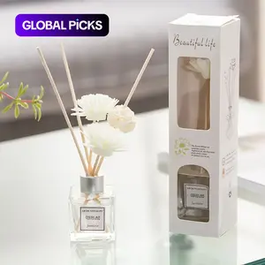 50ml Glass Bottle Fragrance Reed Diffuser, 1 Count Long-Lasting Scented Home Fragrance for Living Room, Bedroom & Bathroom, Decorative Aromatherapy Scent Diffuser, Gift for Mom, Home Fragrance Products, Household Items