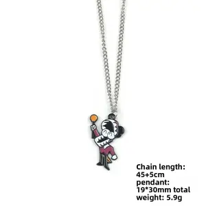 Amazing Circus Anime Peripherals Pomni Figure Alloy Necklace Collectible Jax Pendnat Collectible Kinger Bag Accessory Toys Gifts