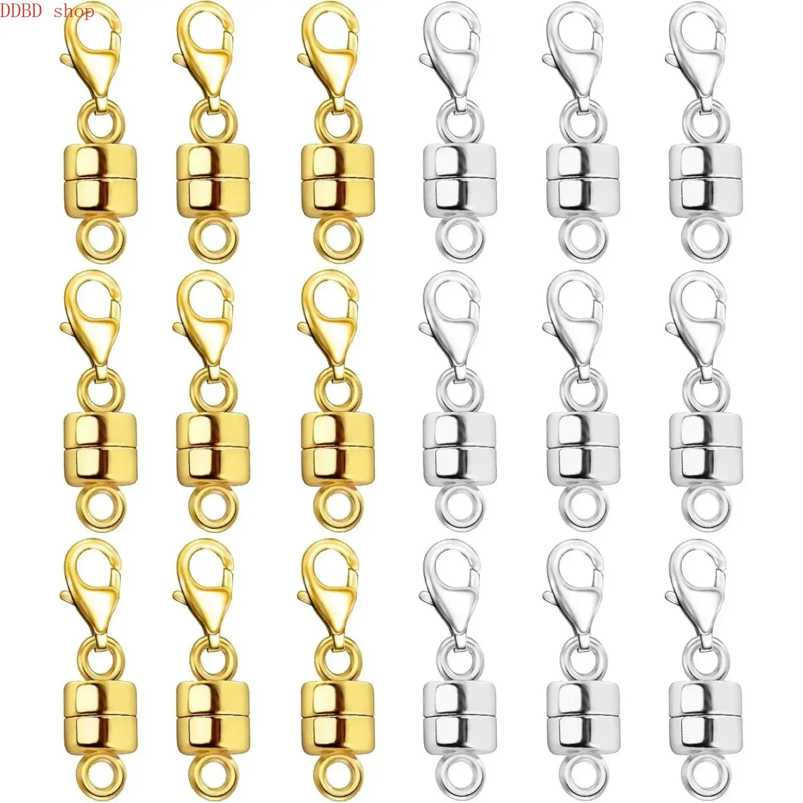 Magnetic Necklace Clasp with Lobster Clasp 18K Gold and Silver Magnetic Jewelry Clasps for Necklaces Extender Bracelet Clasps and Closures