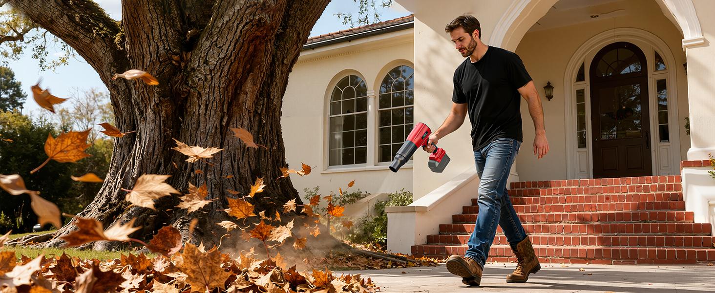800,000RPM Leaf Blower Compatible with (Tool Only), Brushless Motor, Speed, Lightweight Blower for Car,, (Battery)