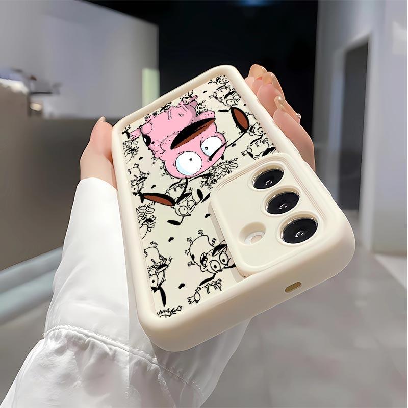 Cartoon Couragethe Cowardly Dog Soft&Flexible TPU Silicone Phone Case For Galaxy S26 Ultra S25 Edge S24 FE S23 S22 S21 Plus A13 A14 A15 A16 A17 A33 A34 A35 A36 A52 A53 A54 NOTE20 Durable|Shockproof|Full Camera Protection|Anti-Fingerprint