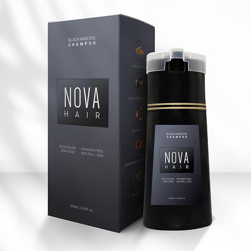 [Fast Ship] 100%Natural Hair Dye Shampoo Nova Hair Instant Dye Shampoo Men Women Quick Easy Safe Hair Color Gray Hair Coverage Nourish Scalp purple  hair  dye Haircare Black