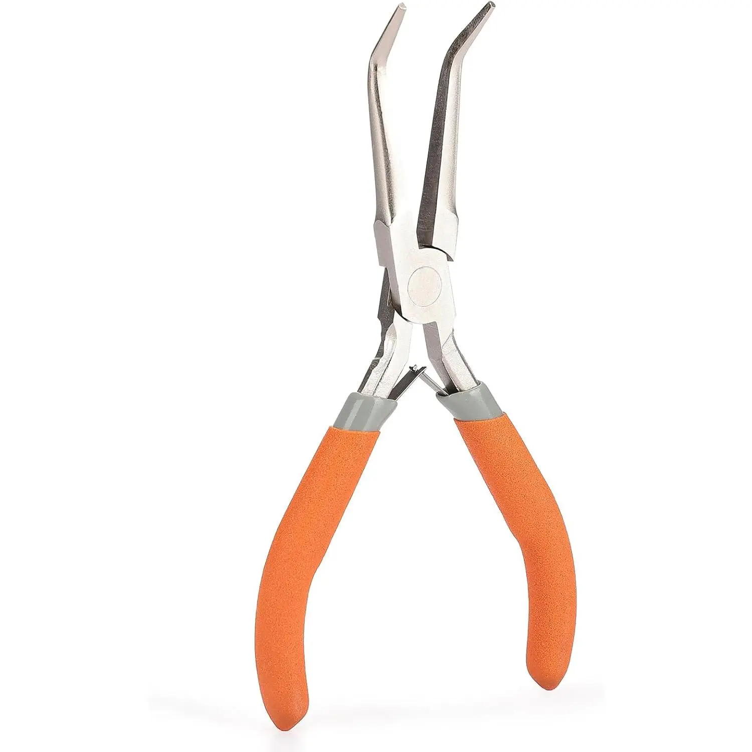 Baby & Maternity Daily Necessities 6-Inch Bent-Nose Fish Bone Pliers, Curved Stainless Steel Tweezers with Non-Slip Grip, No Warning Applicable, 6 Inches, Bent Nose Pliers