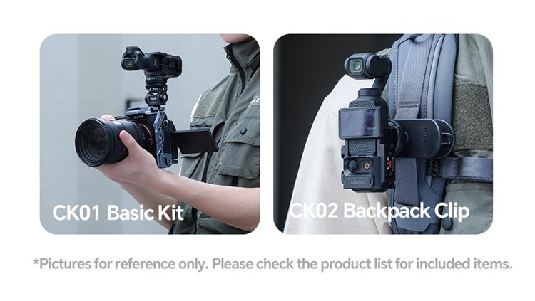 ULANZI CK02 Cka Quick Release Camera Backpack Mount Clip,CK01 Magnetic Mount Stand for DJI Osmo Pocket 4/3 Accessories, with Standard 1/4" Thread for Action Cameras Pocket 3 Expansion Adapter