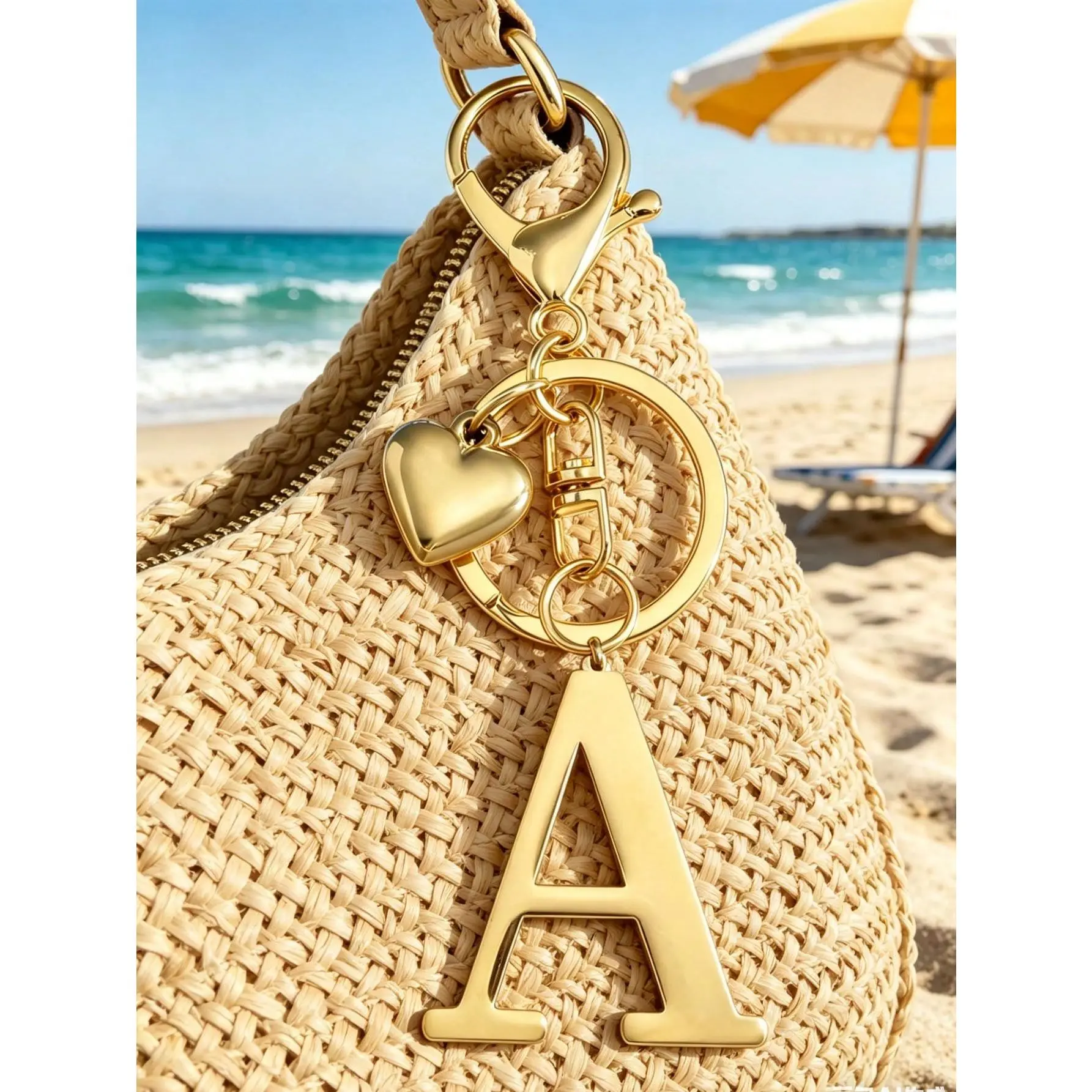 Heart Initial Alloy Bag Charm for Women, Simple 3D Letters Pendant, Personalized Purse & Backpack Accessory, Birthday Gifts Idea for Friends, Keychains For Women, Alphabet, Bag Accessories, Casual, No, Purse Accessories tiktokshopbacktoschool