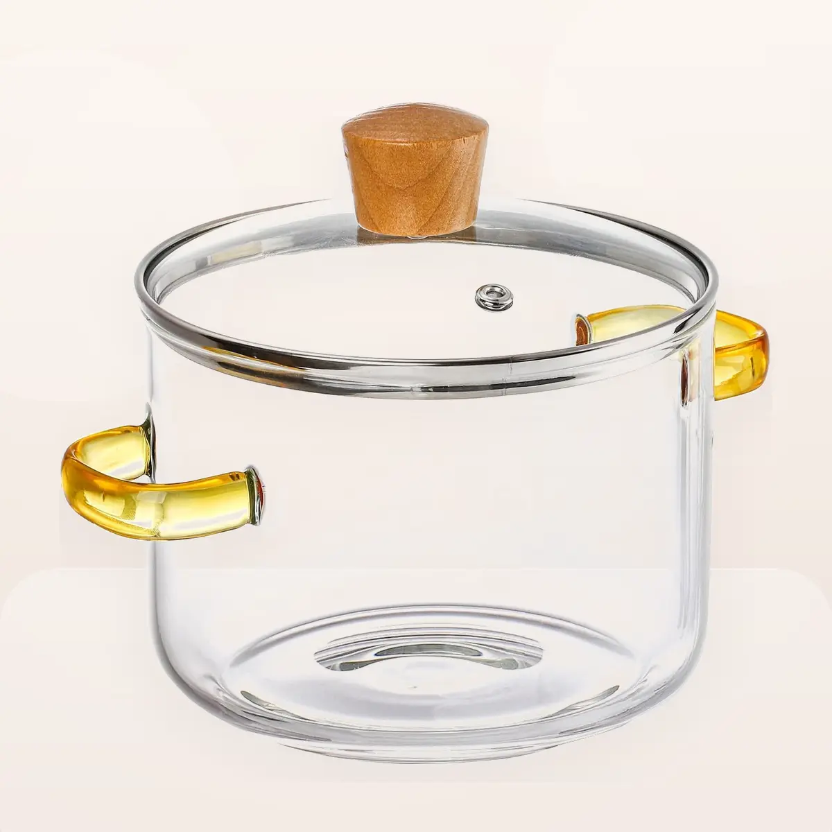 1.5L/50oz Clear Borosilicate Glass Cooking Pot with Lid, Heat-Resistant Stovetop Saucepan for Pasta, Noodles, Soup, Milk, Tea, Sauce & Baby Food