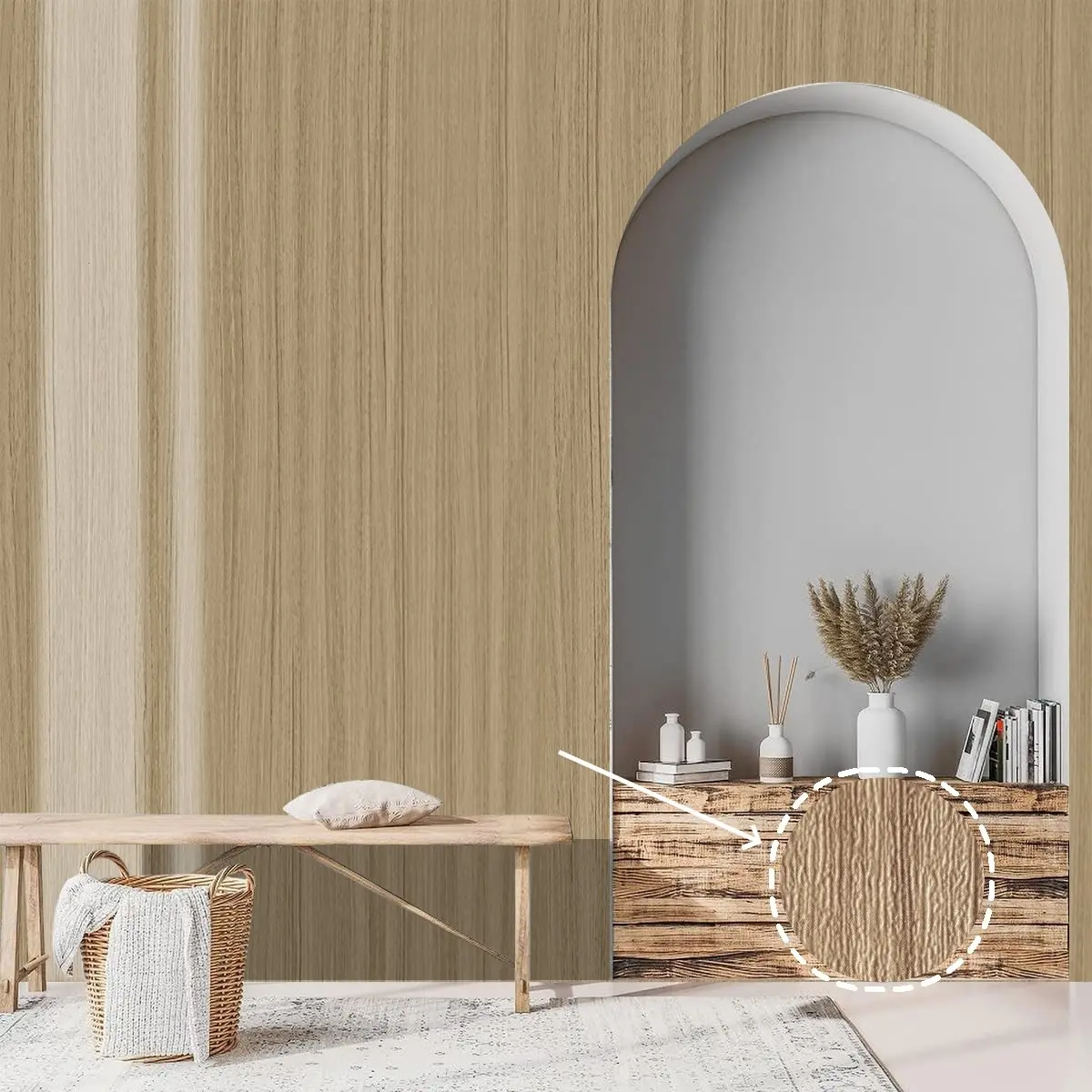 CHEERMO Wood Grain Wallpaper, Matte Natural Texture Decorative Wall Paper, 15.75*196.85 Inch Waterproof Self-Adhesive Peel and Stick Wallpaper, Indoor Renovation