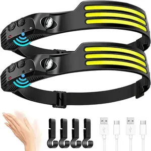 LED Headlamp Induction Head Lamp Built-in Battery USB Rechargeable Head Flashlight Outdoor Camping Fishing Sensor Headlight