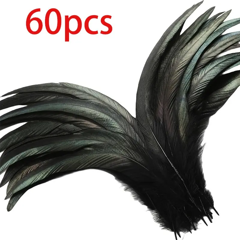 60 Handmade Long Peacock Feathers, 10-12 Inches, for Hat Decoration, Costume Accessories, Party Accessory, Wedding Party DIY, Festive Events