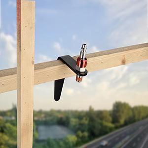 Steel Pneumatic Tool Rafter Hook Hanger, Lightweight, Durable,Reusable Metal Organaizer Adjustable Easy Install Hooks with 1/4" Air Tool Swivel Fitting, for Air Nailer, 1-Piece Brass Fitting